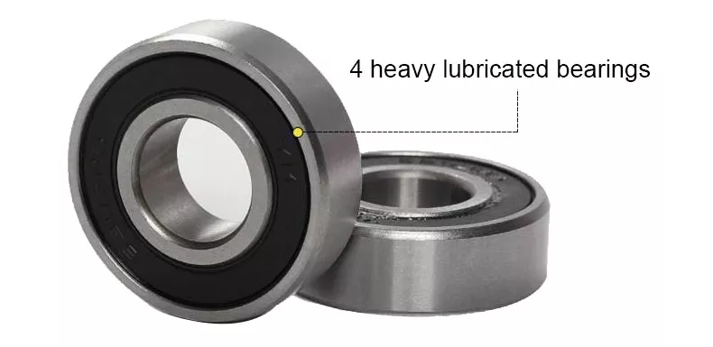 4 Heavy Lubricated Bearings Motion Quiet Κάθε κύλινδρος είναι εξοπλισμένος με 2 αθόρυβα ρουλεμάν, ανθεκτικά και ανθεκτικά στη φθορά, αθόρυβη κίνηση.